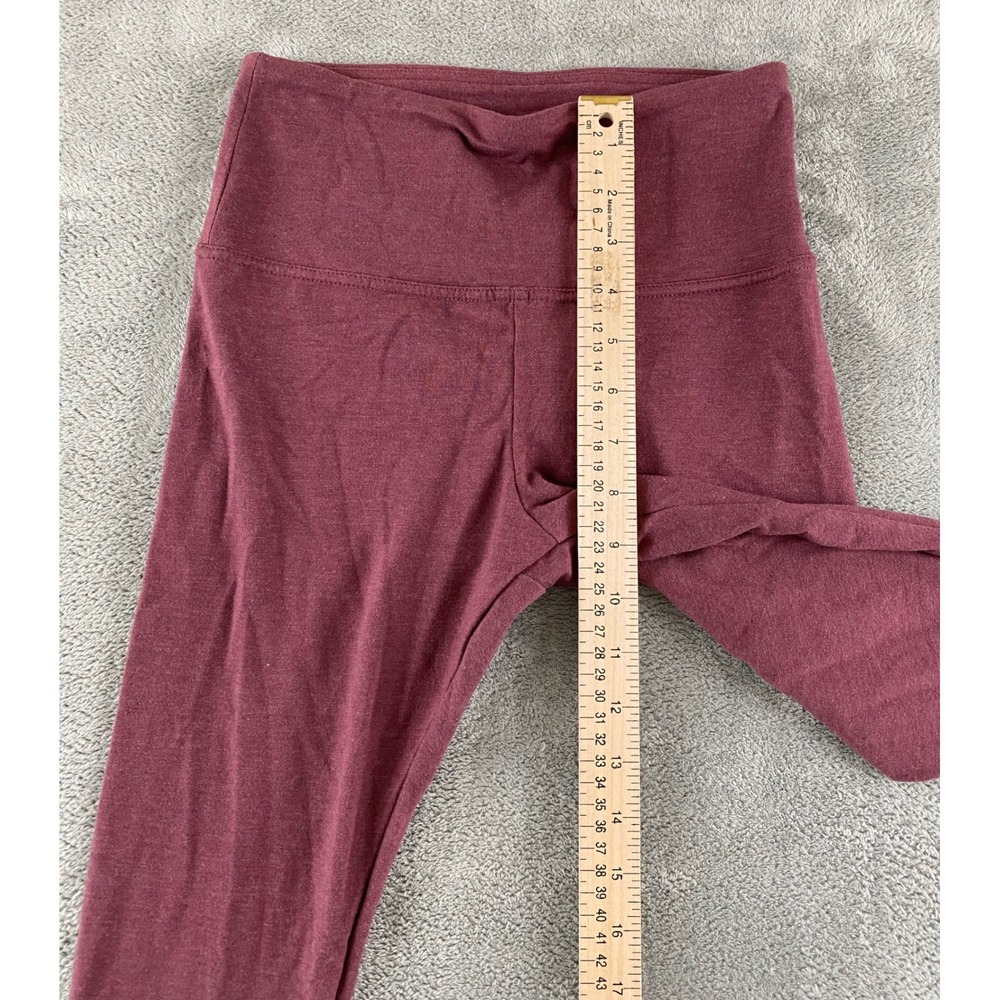 Balance Collection Womens Burgundy Lotus Graphic High Waisted Leggings Size S - Picture 10 of 13